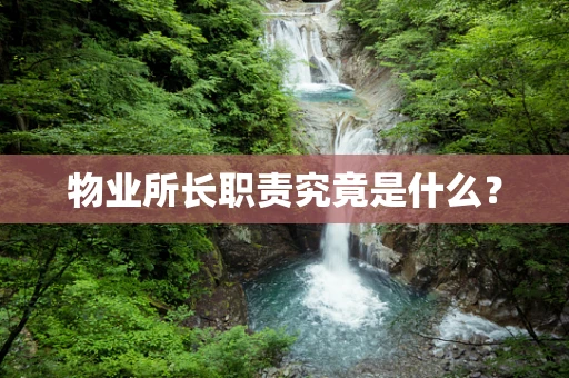 物业所长职责究竟是什么？