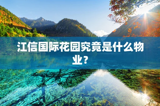 江信国际花园究竟是什么物业？