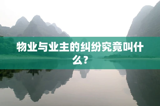 物业与业主的纠纷究竟叫什么？