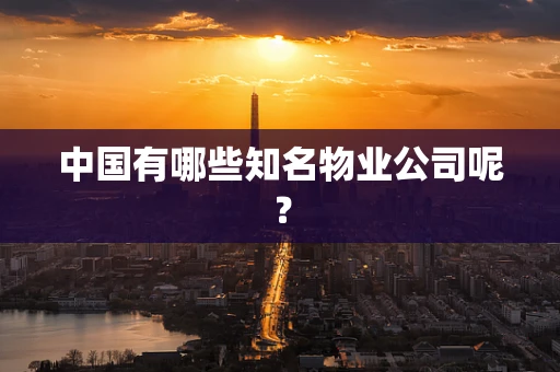中国有哪些知名物业公司呢？