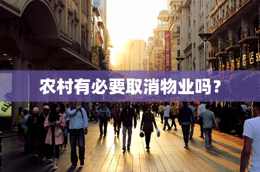农村有必要取消物业吗？