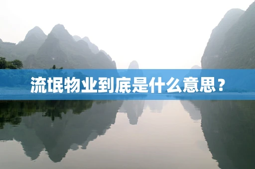 流氓物业到底是什么意思？