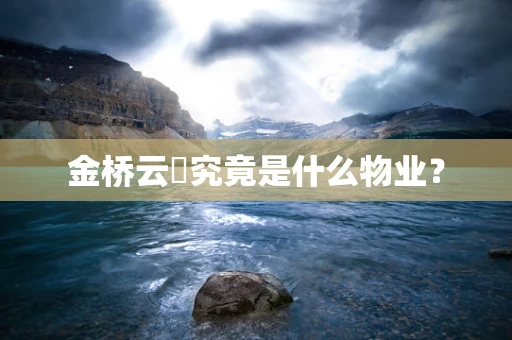 金桥云璟究竟是什么物业？