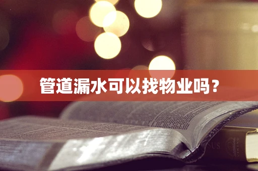 管道漏水可以找物业吗？