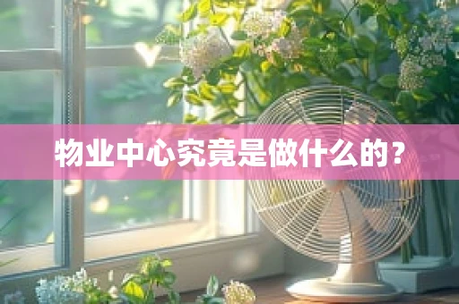 物业中心究竟是做什么的？
