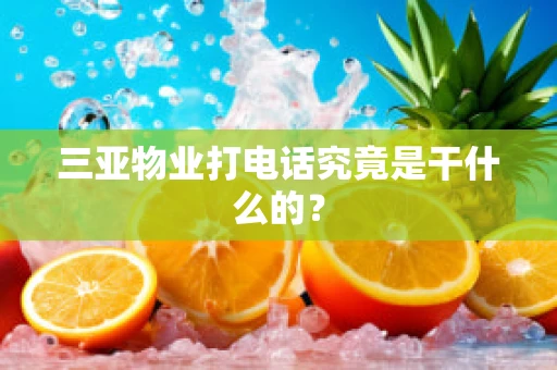 三亚物业打电话究竟是干什么的？