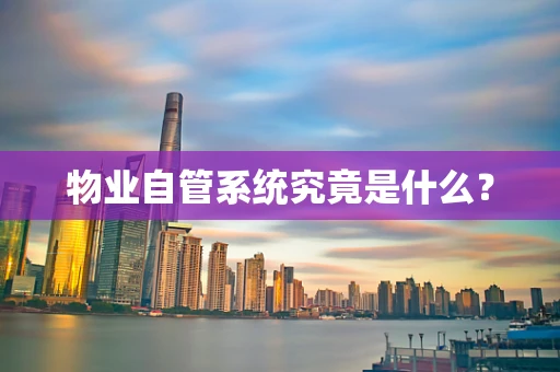 物业自管系统究竟是什么？
