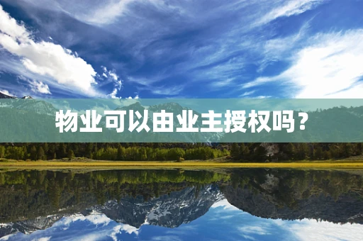 物业可以由业主授权吗？