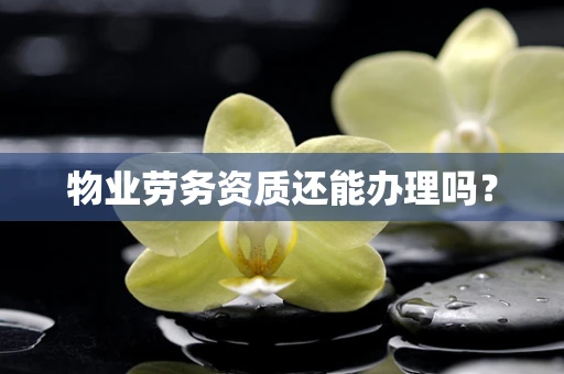 物业劳务资质还能办理吗？