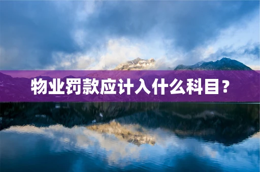 物业罚款应计入什么科目？