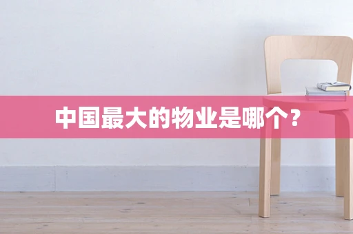 中国最大的物业是哪个？