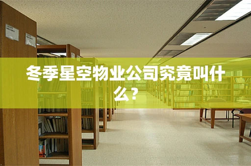 冬季星空物业公司究竟叫什么？