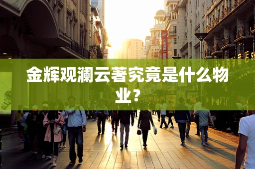 金辉观澜云著究竟是什么物业？