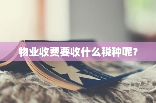 物业收费要收什么税种呢？
