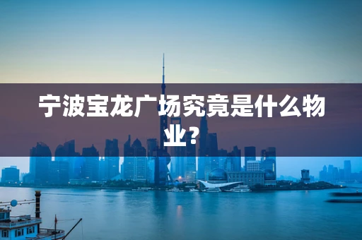 宁波宝龙广场究竟是什么物业？