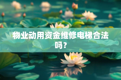 物业动用资金维修电梯合法吗？