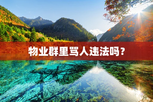 物业群里骂人违法吗？