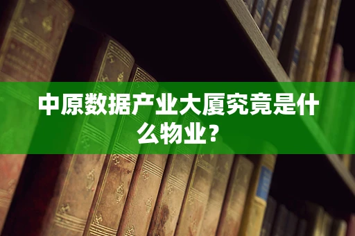 中原数据产业大厦究竟是什么物业？