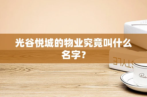 光谷悦城的物业究竟叫什么名字？
