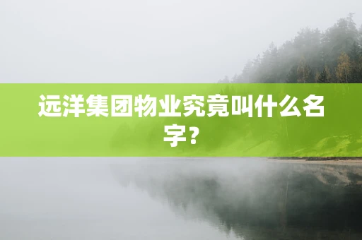 远洋集团物业究竟叫什么名字？