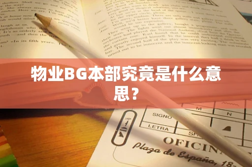 物业BG本部究竟是什么意思？