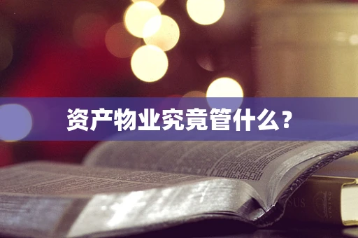 资产物业究竟管什么？