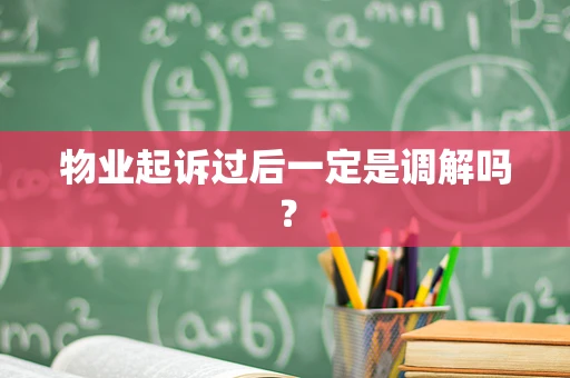 物业起诉过后一定是调解吗？