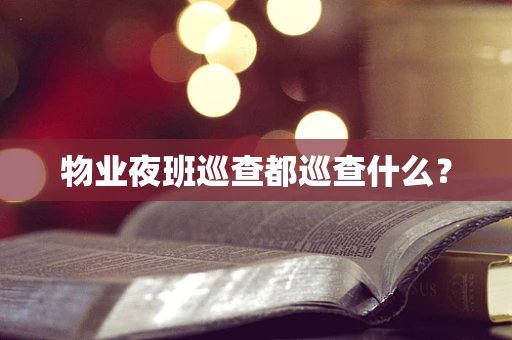 物业夜班巡查都巡查什么？