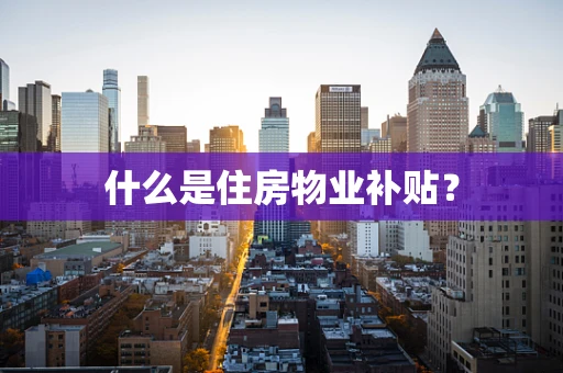什么是住房物业补贴？
