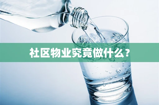 社区物业究竟做什么？