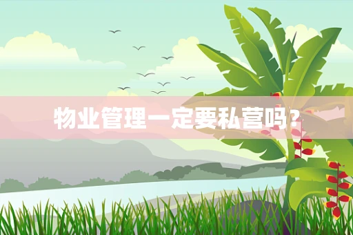物业管理一定要私营吗？