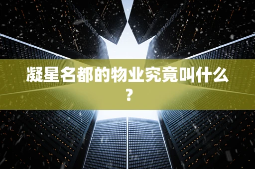凝星名都的物业究竟叫什么？