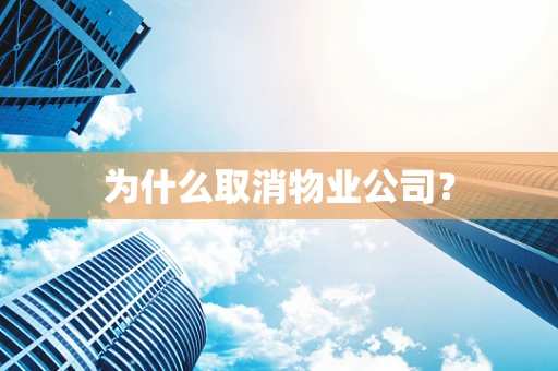 为什么取消物业公司？