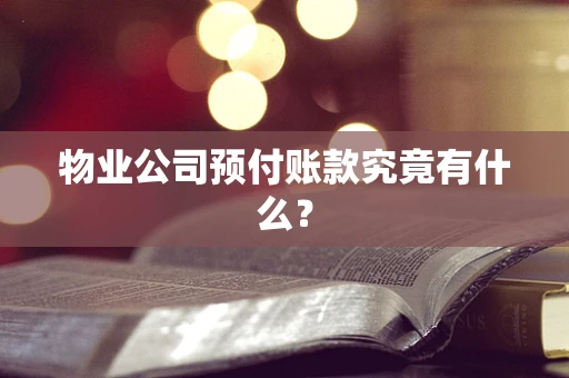 物业公司预付账款究竟有什么？