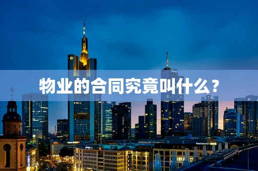 物业的合同究竟叫什么？