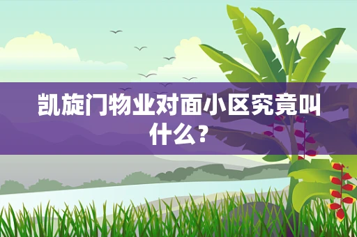 凯旋门物业对面小区究竟叫什么？