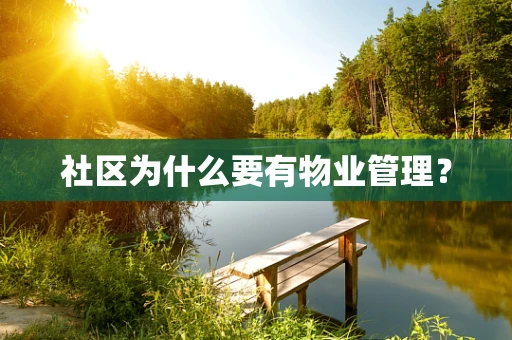 社区为什么要有物业管理？