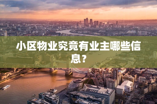小区物业究竟有业主哪些信息？