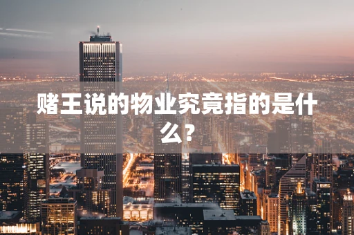 赌王说的物业究竟指的是什么？