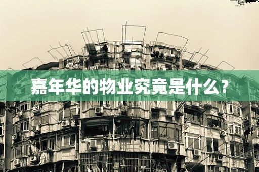 嘉年华的物业究竟是什么？