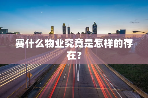 赛什么物业究竟是怎样的存在？