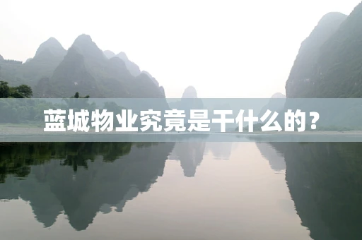 蓝城物业究竟是干什么的？