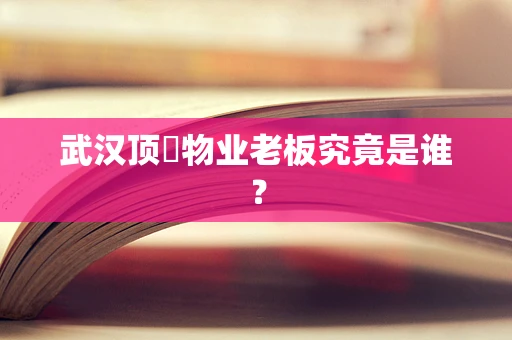 武汉顶琇物业老板究竟是谁？