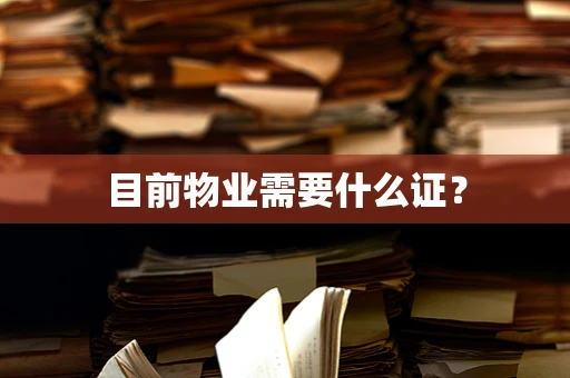 目前物业需要什么证？
