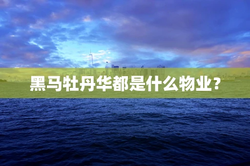 黑马牡丹华都是什么物业？