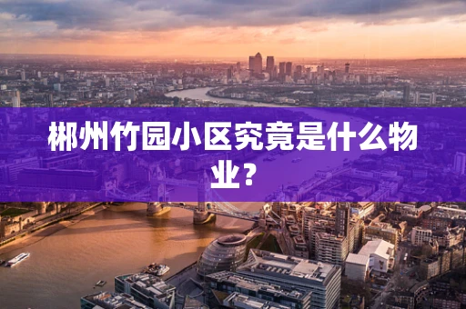郴州竹园小区究竟是什么物业？
