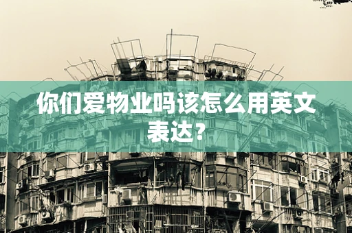 你们爱物业吗该怎么用英文表达？