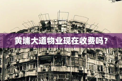 黄埔大道物业现在收费吗？