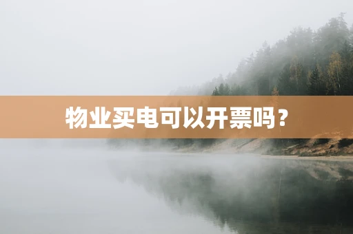 物业买电可以开票吗？