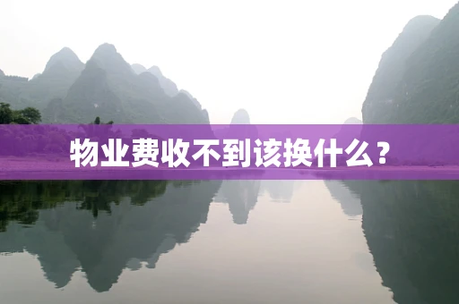 物业费收不到该换什么？
